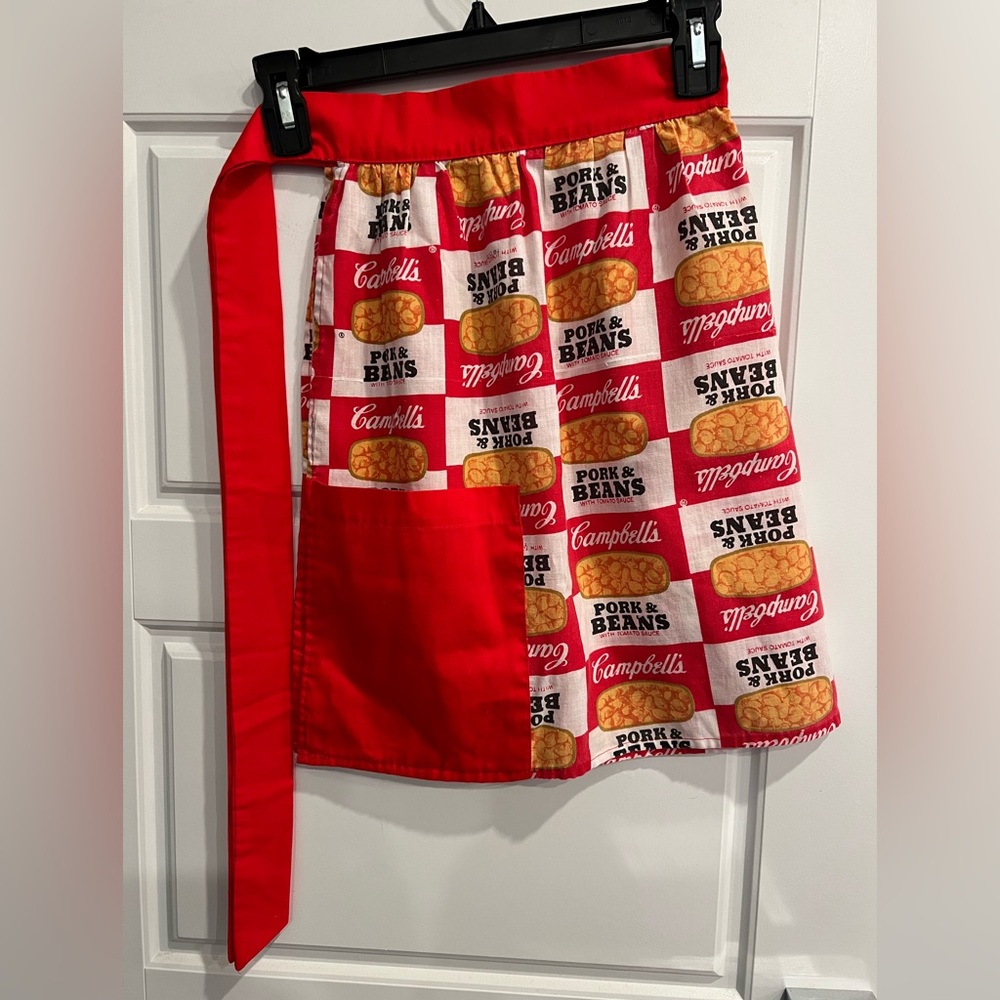 Vintage Red Campbell's Pork & Beans Apron with Pockets